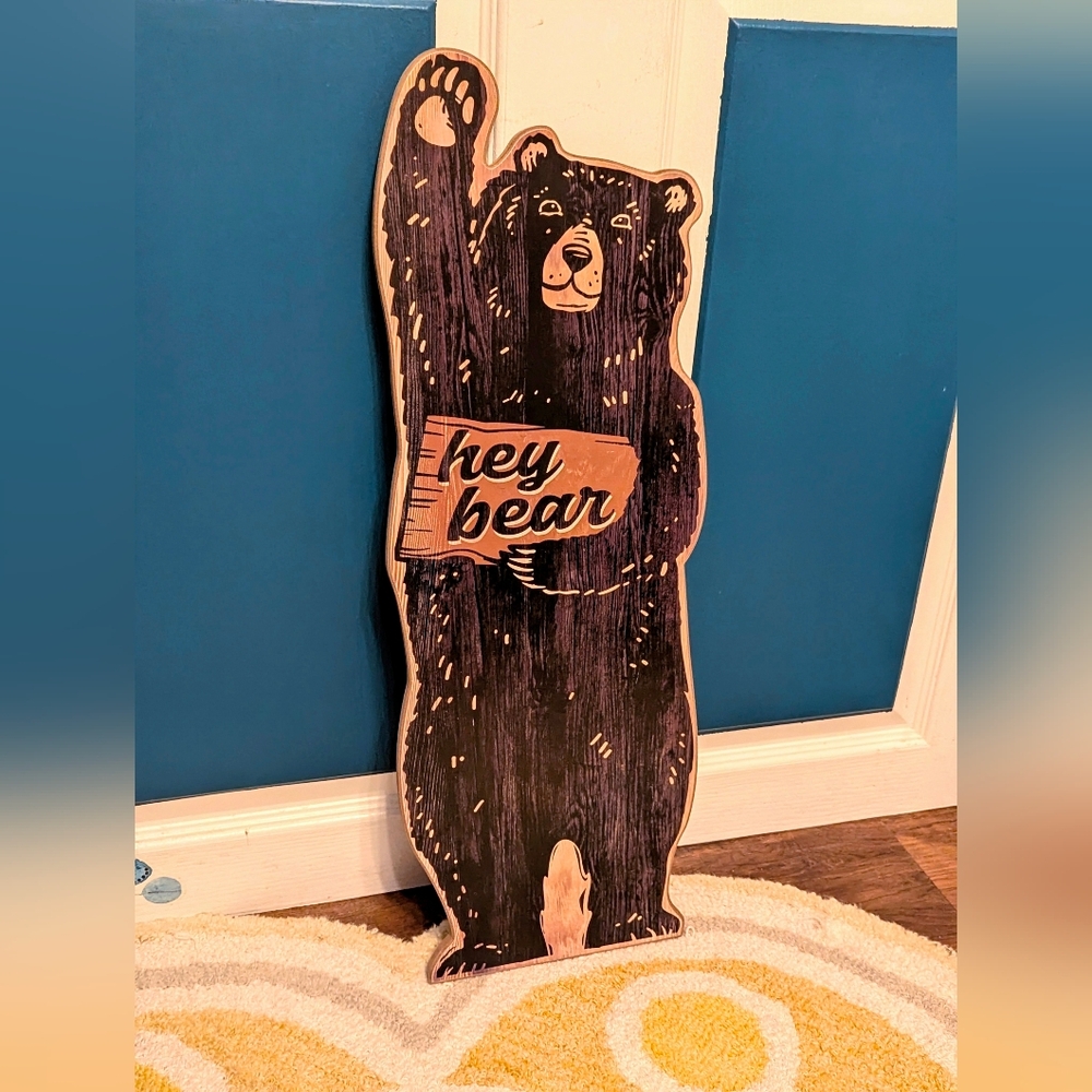 Wood Bear sign rustic decor